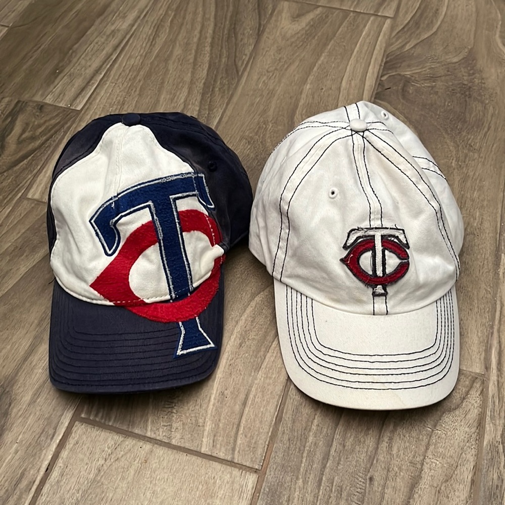Minnesota Twins distressed style hats bundle.